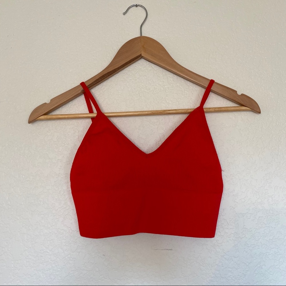 OUT FROM UNDER red seamless bra top
